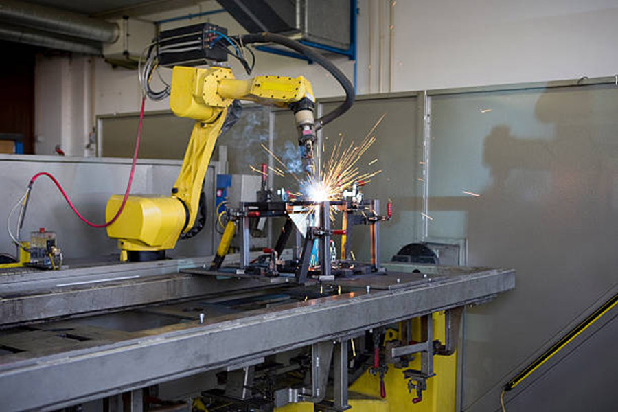 Robotic welding machine installed in new factory.