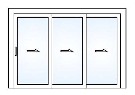 Portes corredisses de 3 panells
