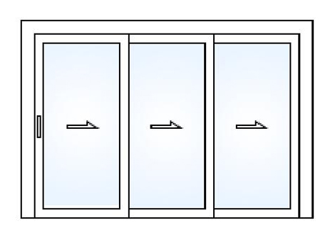 3 Panel Mga Sliding Door