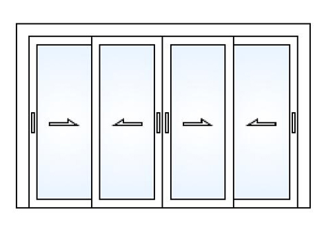 Portes corredisses de 4 panells