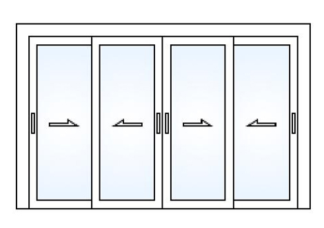 4 na mga Panel Mga Sliding Door