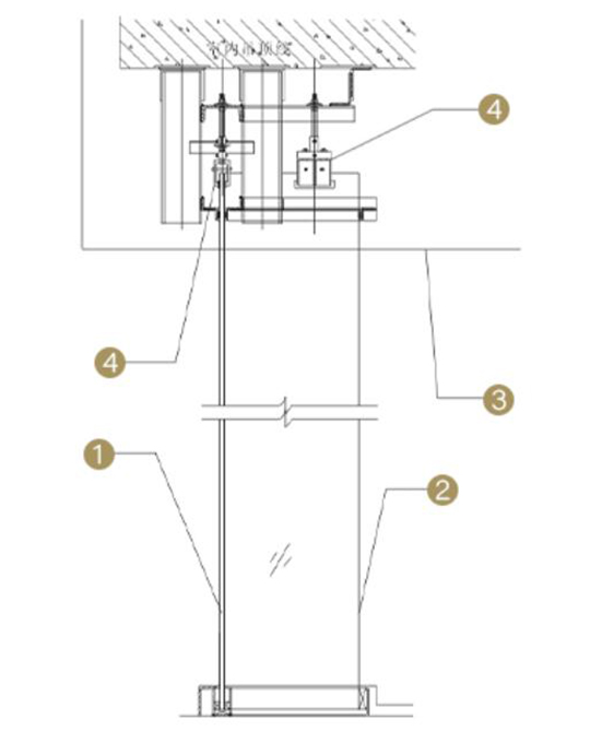 Hanging type full glass curtain wall