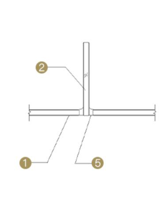 Horizontal node of glass-ribbed all-glass curtain wall